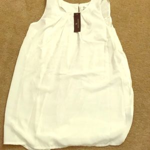 White tank with beaded collar